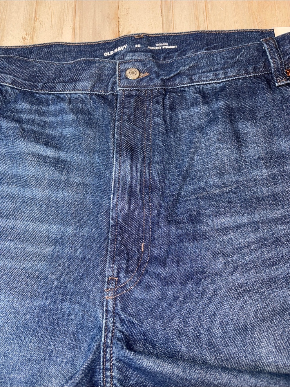 Old Navy High-Rise Slouchy Straight Blue Denim Cutoff Shorts Plus Size 26 - Picture 10 of 16
